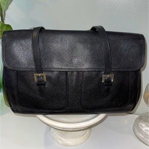 Black Longchamp pebbled leather